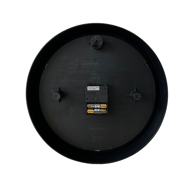 13.7インチ ブラック ラウンド WiFi接続 アナログ壁掛け時計（電池式）